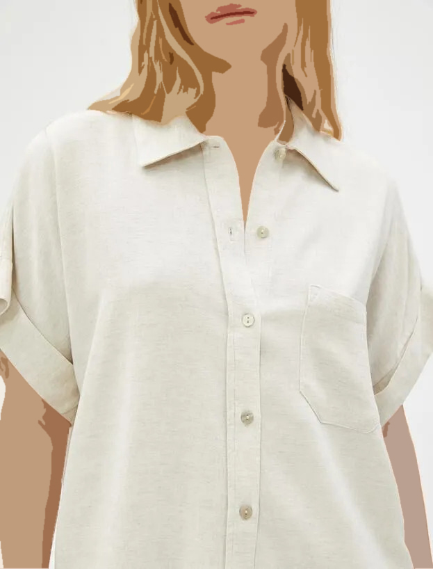 پیراهن آستین کوتاه زنانه کد  3SAK60023PW