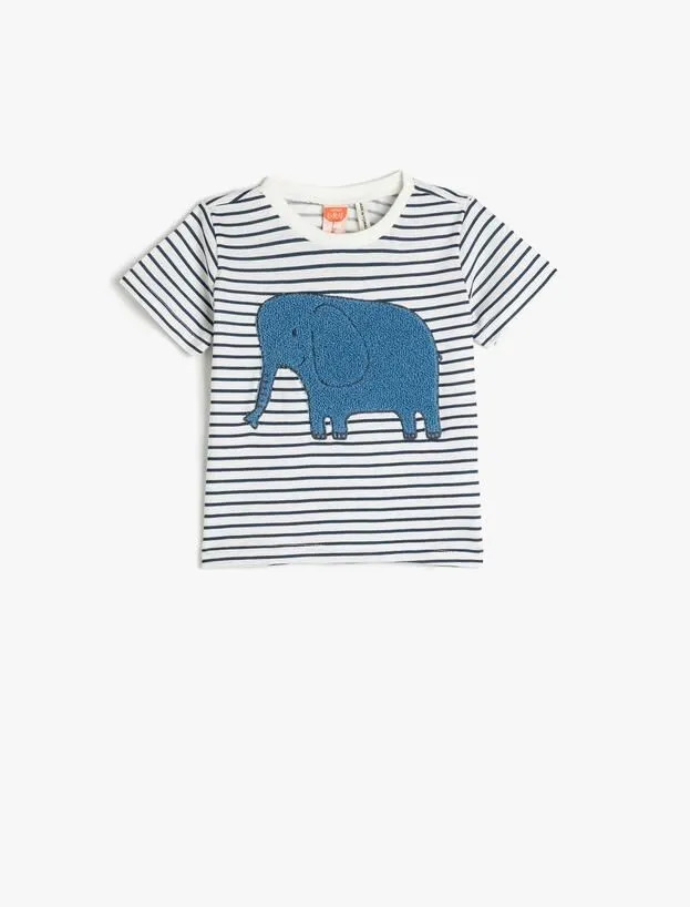 تی شرت آستین کوتاه نوزادی پسرانه کد 3SMB10144TK