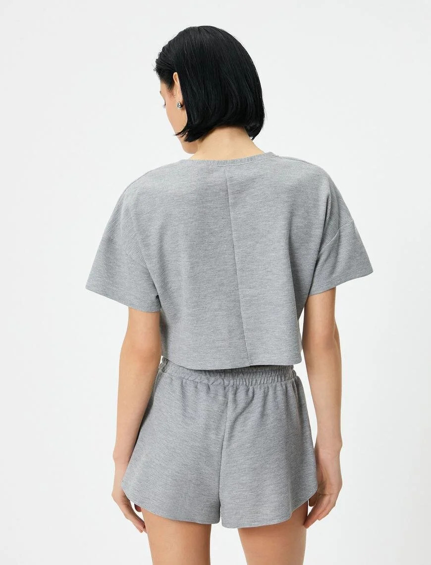 لباس خواب کراپ آستین کوتاه زنانه کوتون Koton کد 4SLK40051MK