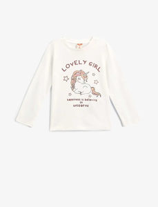 تیشرت آستین بلند طرح دار نوزاد دختر کوتون Koton کد 5WMG10022AK