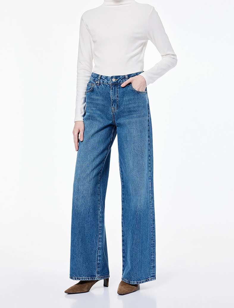 شلوار جین واید زنانه کوتون Koton کد 6WAL40196MD