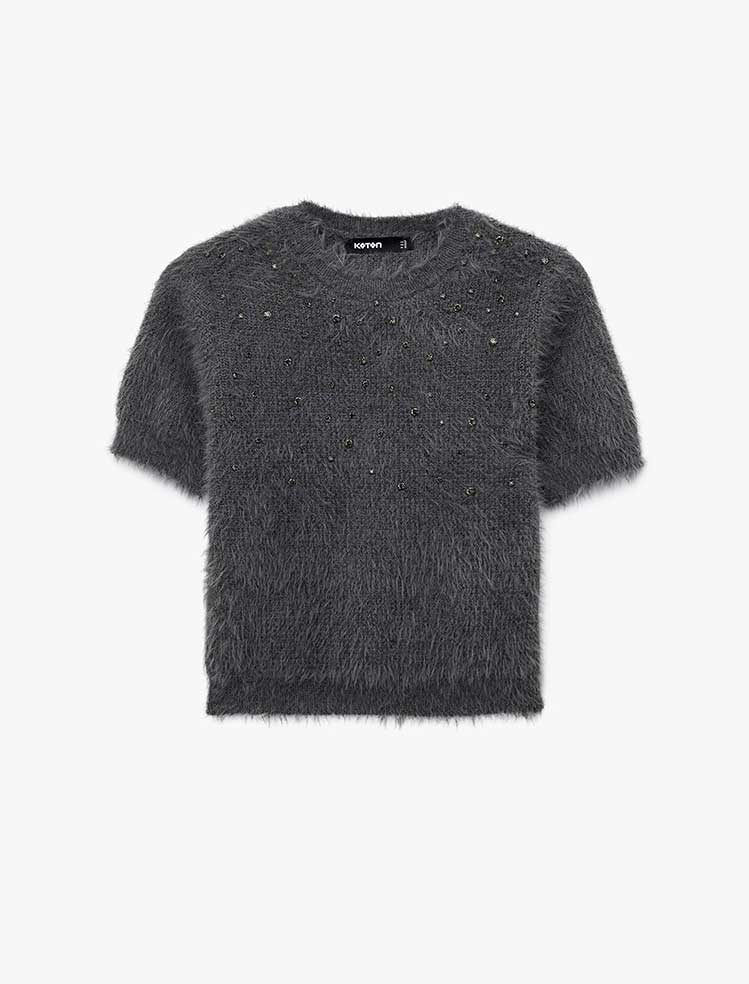 بافت آستین کوتاه زنانه کوتون Koton کد 6WAK90152HT