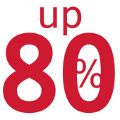 up 80%