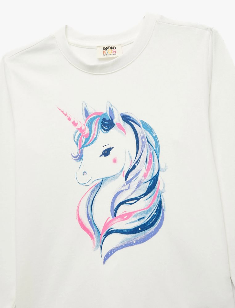 تیشرت آستین بلند  دخترانه کوتون Koton کد 7WKG10066AK